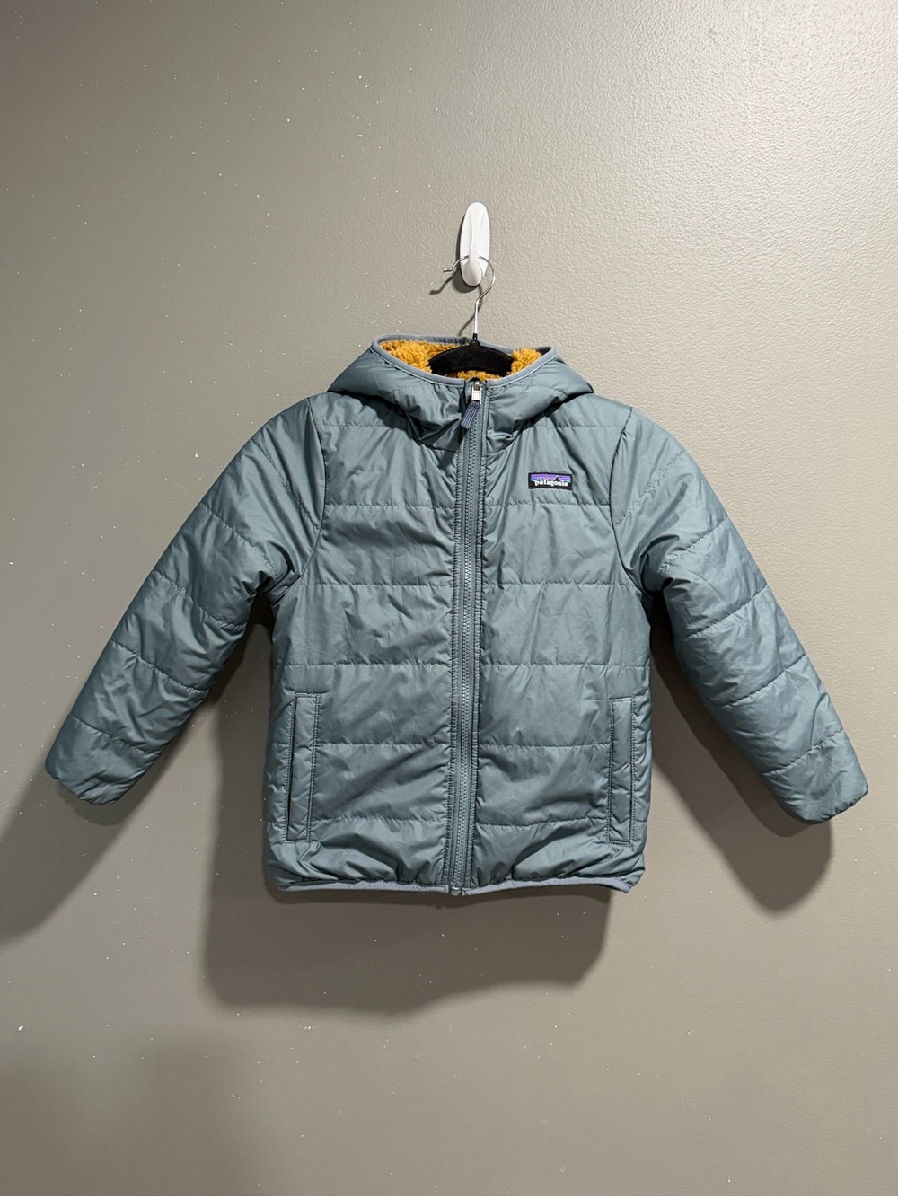 PATAGONIA Reversible Ready Freddy Hoody Boys Size XS 5/6 Deep Pile